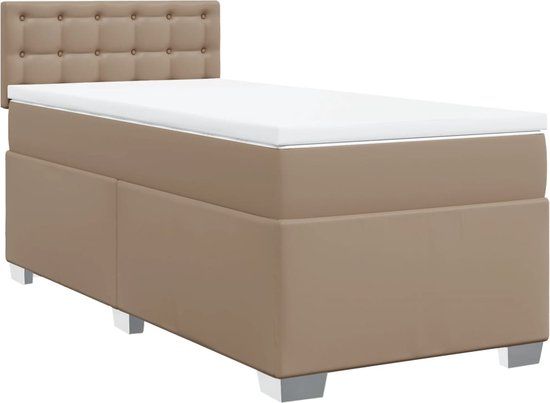 vidaXL Boxspring met matras - Kunstleer - Cappuccino - 80x200 cm