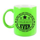Bellatio Decorations Cadeau koffie/thee mok voor collega - beste collega - groen - 300 ml