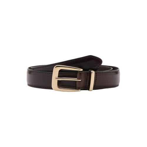 Mango donkerbruine leren riem