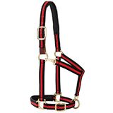 Weaver Leather Gewatteerde Breakaway Verstelbare kin en keel Snap Halter, 1 "Gemiddelde Paard of Jaarling Draft, Rood Gestreept