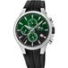 Lotus 18621/A Heren Polshorloge Chronograaf Staal Groen Siliconen Band Zwart Mineraalglas Analoog Quartz Datum 42mm