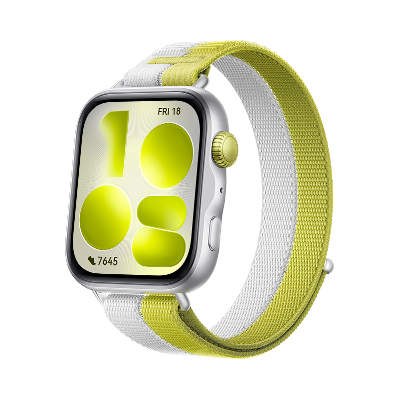 HUAWEI WATCH FIT 5 / Zilver-groen tweekleurig / Nylon band / GPS / Tot 10 dagen batterijduur / Smartwatch / Compatibel met iOS en Android