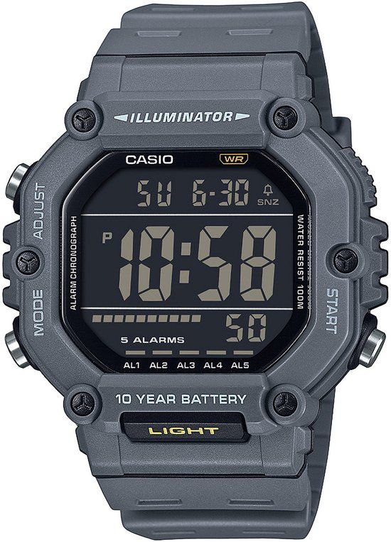Casio Collection AE-1600H-8BVEF Horloge - Kunststof - Grijs - Ø 47 mm