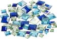 Merkloos Creativ Company B.V. Hobby plak diamantjes mix - blauw - 360 stuks - vierkant - diverse formaten - DIY strass steentjes