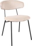 LABEL51 Zack Chaise de salle à manger - Naturel - Tissu - Métal noir