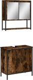 vidaXL Ensemble de meubles de salle de bain 2 pièces Bois d'ingénierie Chêne fumé