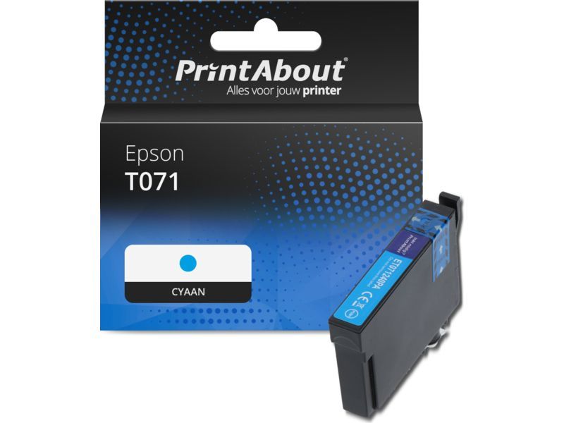 PrintAbout Inktcartridge T071 (C13T071240) Cyaan geschikt voor Epson