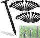 Vinatio Handels GmbH Piquets - Lot de 50 - Ancrages au sol extra résistants - 15,5 cm de long - Clous en plastique - Noir - Crochets avec 6 barbelures - Toile de paillage - Toile anti-racines - Toile de sol - Feutre de sol