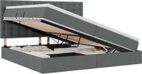 vidaXL LED opbergbed met matras Donkergrijs 200 x 200 cm Stof