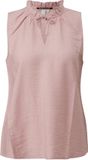 QS s.Oliver QS Bluse V-hals Mouwloos Effen Roze Viscose Regular Fit Vrouwen