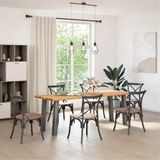 vidaXL Eettafel met natuurlijke rand 220x80x74 cm massief eikenhout