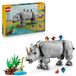 LEGO Creator 3-in-1 wilde dieren: de majestueuze neushoorn en de vogels – speelgoed met dierenfiguur verandert in een model van Hippo of Morse – cadeau voor jongens of meisjes vanaf 9 jaar 31171