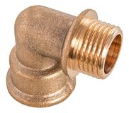 Sanitop-Wingenroth Hoek met type 3/4 inch schroefdraad, fitting met binnen- en buitenschroefdraad, 90 graden, schroefdraadfitting voor fijne installatie, messing, 167680