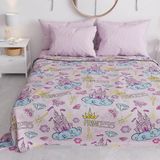 PETTI Artigiani Italiani - Sprei voor kinderen, lente, zomer, 225 x 260 cm, voor Frans bed, lichte deken voor Frans bed, prinsessenmotief, 100% Made in Italy