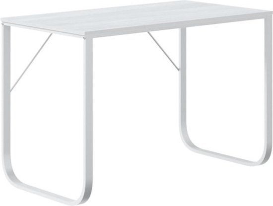 vidaXL Computerbureau 110x60x73 cm spaanplaat wit