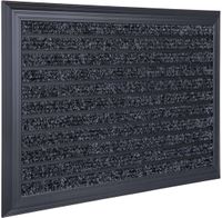 Relaxdays Tapis de porte, 80x50 cm, Aluminium, résistant aux intempéries, antidérapant, noir