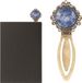 JHubers Goods - Marque-page en métal vintage avec pierre de cristal - Laiton, Cuivre, Bronze, Bleu