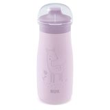 NUK Mini-Me Sip Kinderbeker | 9+ maanden | 300 ml | Roestvrijstalen drinkfles voor kinderen | Lekvrije schenktuit | Onbreekbaar | Lila Deer