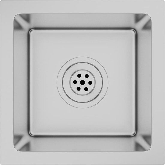 vidaXL - Gootsteen - handgemaakt - roestvrij staal - Modern - Rechthoek - Zilver