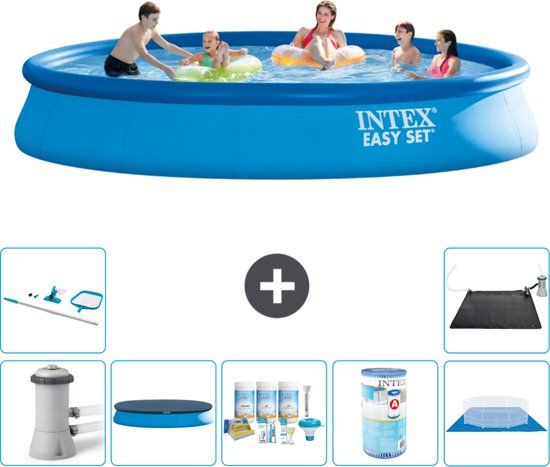 Intex Easy Set Zwembad - Rond - 457 x 84 cm - Blauw - Compleet Pakket