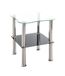 HAKU Salontafel roestvrij staal glasplaat zwart zilverkleurig bijzettafel veiligheidsglas sofatafel modern maat: B 40 x H 47 x T 40 cm; Style: Modern