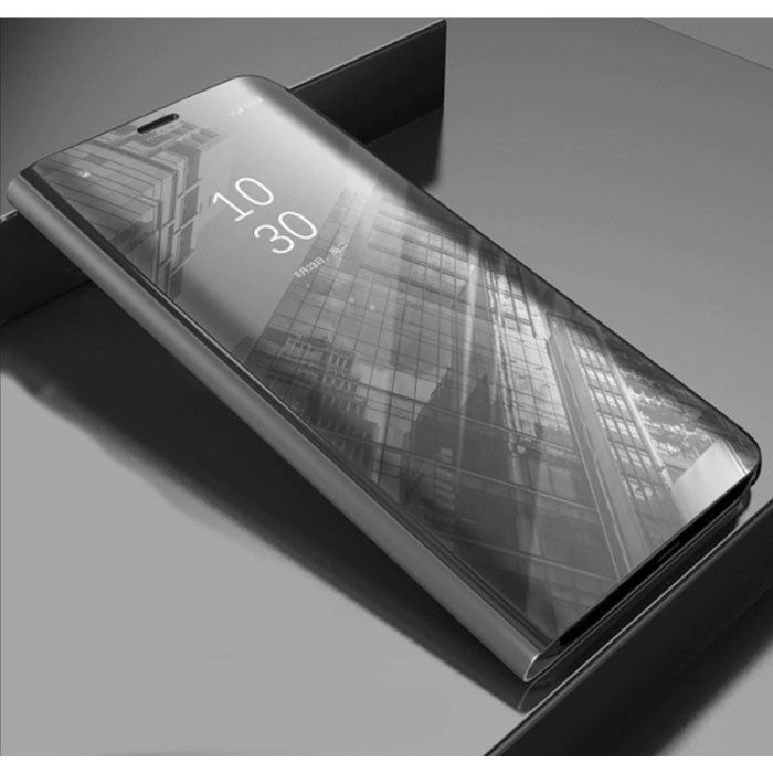Huawei Y6 2019 Smart Spiegel Flip Case Cover Hoesje Zilver