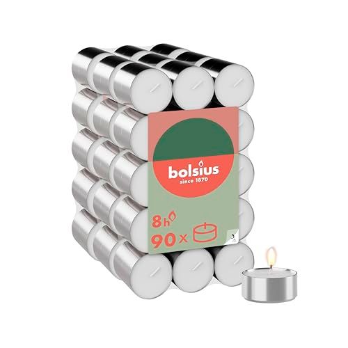 Bolsius Theelichtjes - 90 stuks - Wit - 8 Uur Brandduur