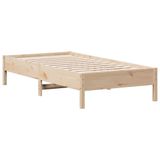 VidaXL Massief houten bed zonder matras, 75x190 cm, van grenenhout