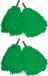 Funny Fashion Cheerballs/pompoms - set van 6x - groen - met franjes en stick handgreep - 25 cm - pour enfants