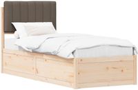 vidaXL Bedframe met Gevoerde Hoofdbord Taupe 80 x 200 cm
