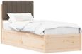 vidaXL Bedframe met Gevoerde Hoofdbord Taupe 80 x 200 cm