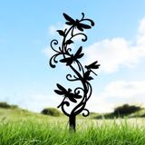Omgoods - Dragonfly Vine Piquets de jardin en métal pour usage extérieur avec design double face