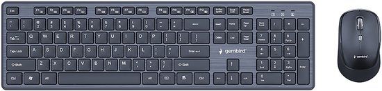 Gembird KBS-WCH-04 Draadloze desktop set, zwart, US-layout