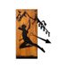 Elegant decoratief houten wandaccessoire, walnoot & zwart, 41,5 x 58 x 3 cm
