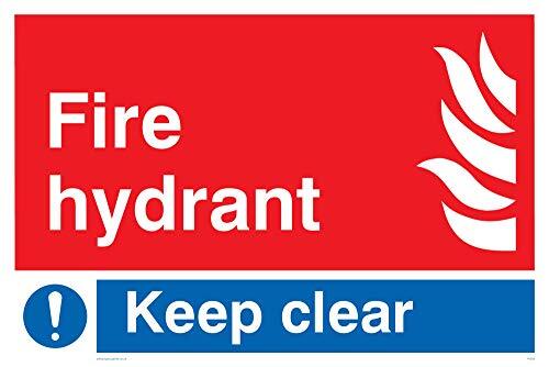 Viking Signs Viking Signs FV356-A4L-1M "Fire Hydrant, Keep Clear" Sign, 1 mm Plastic Semi-Rigid, 300 mm H x 200 mm W