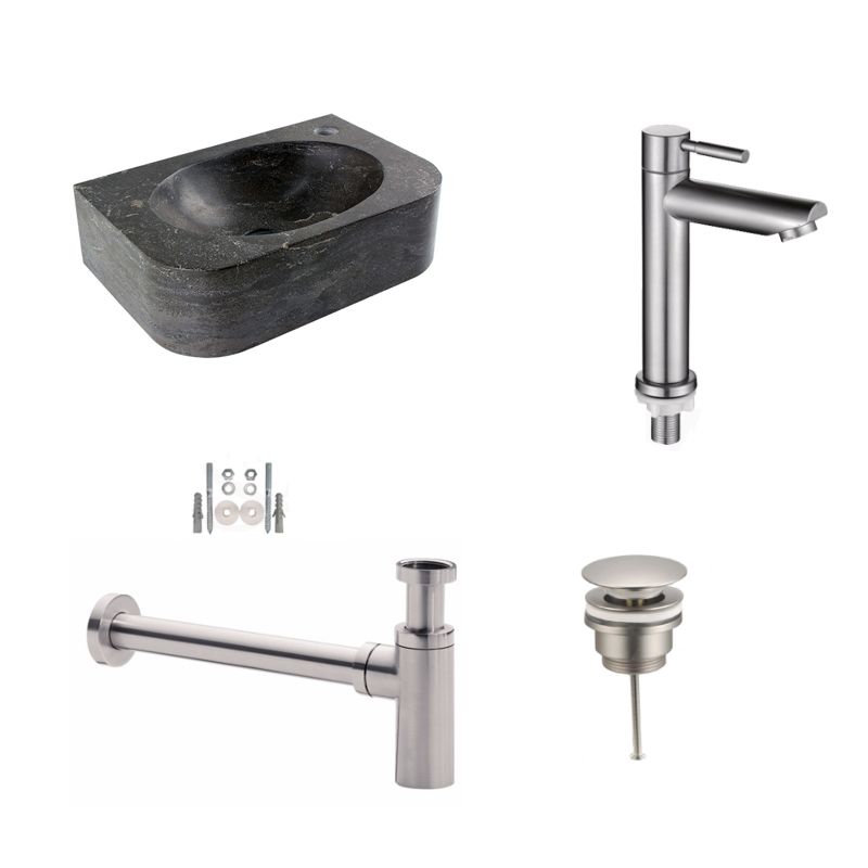 Badkamerplanet Fonteinset Hardstenen Flow 35x24x10 cm - Kraangat Links