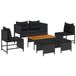 vidaXL Tuinbank Set Zwart Polyrattan