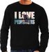 Bellatio Decorations Bol Tekst sweater I love penguins met dieren foto van een pinguin zwart voor heren - cadeau trui pinguins liefhebber XL