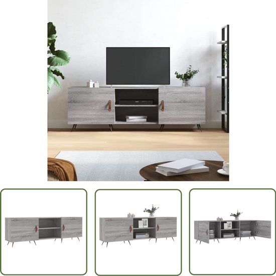 vidaXL Tv-meubel - 150x30x50 cm - Bewerkt Hout - Grijs Sonoma Eikenkleurig