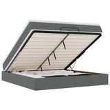 vidaXL Lit plateforme avec matelas tissu gris foncé 160x200cm