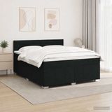 vidaXL LED Boxspringbed met Matras Zwart 180 x 200 cm Stof