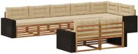 vidaXL Acacia Hout Bank Loungeset 8-zits Natuurlijk en Beige