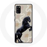 Maniacase Hoesje voor Oppo A16 Zwart Friese paardenrace