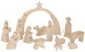 Sunnysue 400-36-AMZ grande crèche avec 16 figurines prédécoupées, naturel