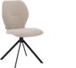 Goossens Eetkamerstoel Hera - Beige - Stof - Zonder armleuning - Spinpoot