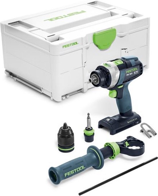 Festool TPC 18/4 I-Basic QUADRIVE 18V Li-Ion accu klopboormachine body in systainer - 75Nm