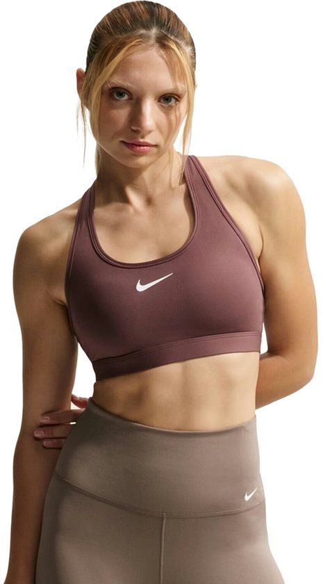Nike Dri-fit Swoosh Medium-support Sport-bh Dx6821-502 - Kleur Paars - Maat S