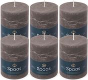 Spaas Rustieke Stompkaarsen - Donkergrijs - 80/110mm - 6 stuks
