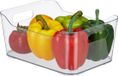 Relaxdays Koelkast organizer - transparant - 1 stuk - BPA-vrij kunststof - 10,5x25x18 cm