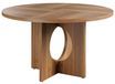 StarTech Eettafel van massief hout - Keukentafel voor 4-6 personen - Modern design met kolompoten - Hout - Ruimtebesparend ontwerp - Bruin